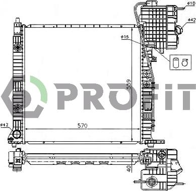 Profit PR 3560A4 - Радиатор, охлаждане на двигателя vvparts.bg