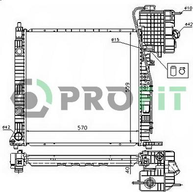 Profit PR 3560A1 - Радиатор, охлаждане на двигателя vvparts.bg