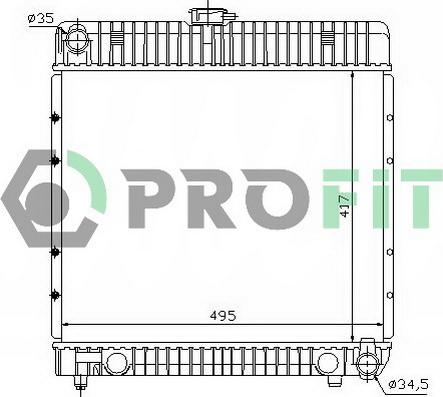 Profit PR 3561A1 - Радиатор, охлаждане на двигателя vvparts.bg