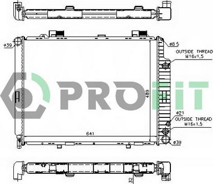 Profit PR 3563A1 - Радиатор, охлаждане на двигателя vvparts.bg