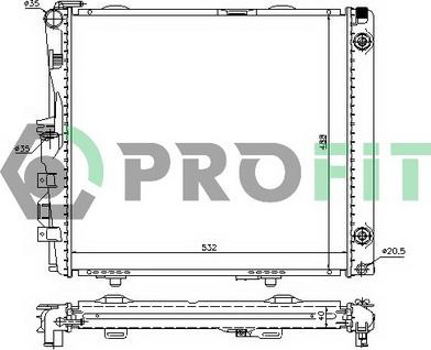 Profit PR 3526A1 - Радиатор, охлаждане на двигателя vvparts.bg