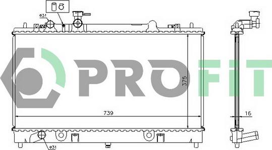 Profit PR 3030A1 - Радиатор, охлаждане на двигателя vvparts.bg