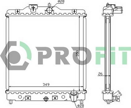 Profit PR 2911A2 - Радиатор, охлаждане на двигателя vvparts.bg