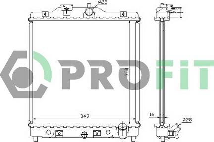 Profit PR 2912A2 - Радиатор, охлаждане на двигателя vvparts.bg