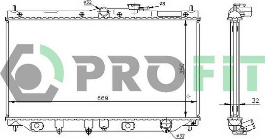 Profit PR 2922A1 - Радиатор, охлаждане на двигателя vvparts.bg