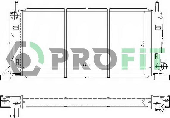 Profit PR 2545A1 - Радиатор, охлаждане на двигателя vvparts.bg