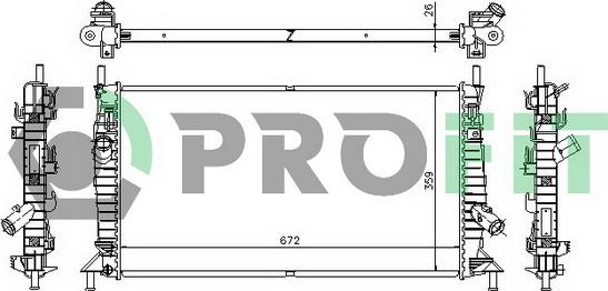 Profit PR 2563A1 - Радиатор, охлаждане на двигателя vvparts.bg