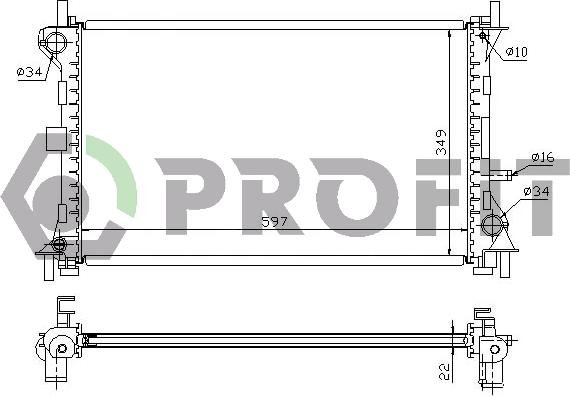 Profit PR 2563A3 - Радиатор, охлаждане на двигателя vvparts.bg