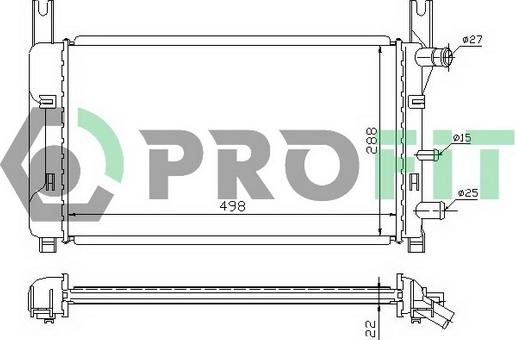 Profit PR 2562A1 - Радиатор, охлаждане на двигателя vvparts.bg