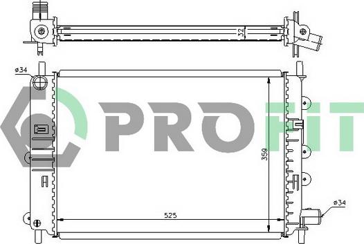 Profit PR 2530A1 - Радиатор, охлаждане на двигателя vvparts.bg