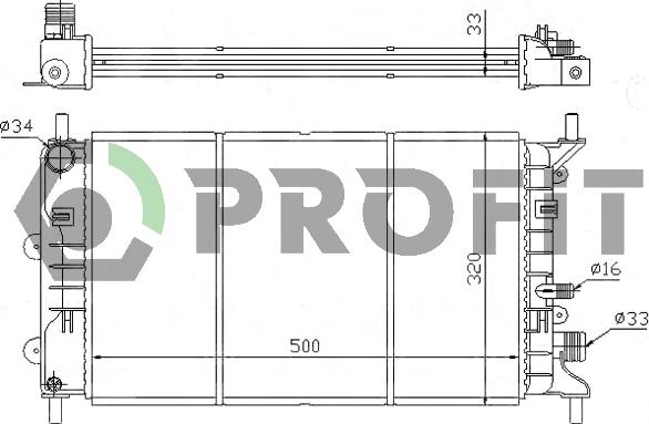 Profit PR 2530A3 - Радиатор, охлаждане на двигателя vvparts.bg