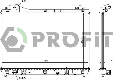 Profit PR 7050N3 - Радиатор, охлаждане на двигателя vvparts.bg