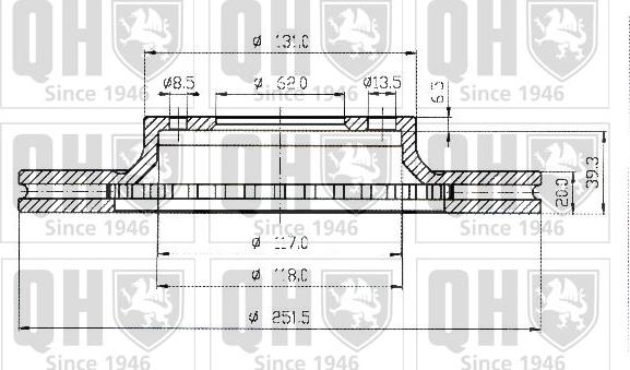 Quinton Hazell BDC4409 - Спирачен диск vvparts.bg