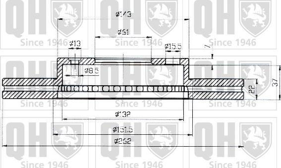 Quinton Hazell BDC4404 - Спирачен диск vvparts.bg