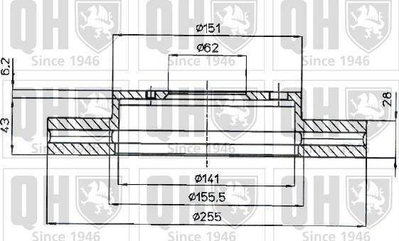 Quinton Hazell BDC4416 - Спирачен диск vvparts.bg