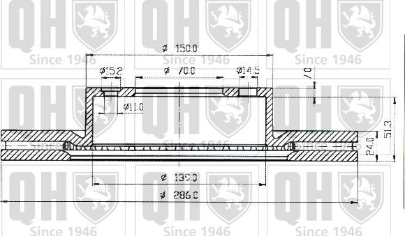 Quinton Hazell BDC4640 - Спирачен диск vvparts.bg