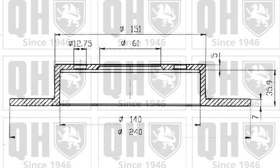 Quinton Hazell BDC4851 - Спирачен диск vvparts.bg