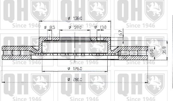 Quinton Hazell BDC4355 - Спирачен диск vvparts.bg