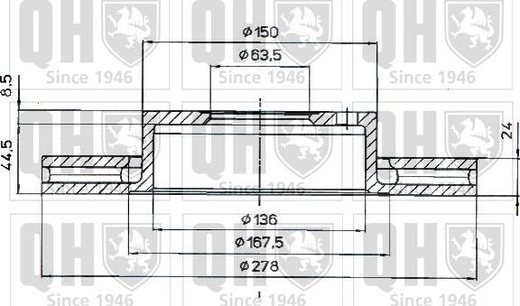 Quinton Hazell BDC4368 - Спирачен диск vvparts.bg