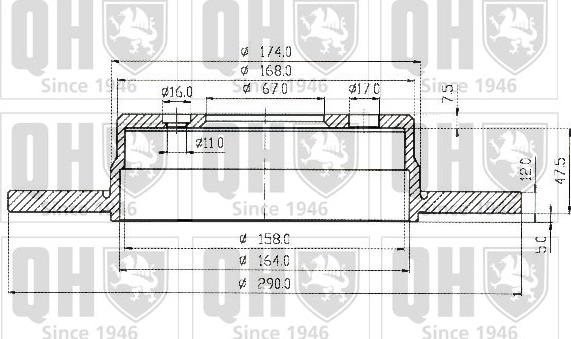 Quinton Hazell BDC4324 - Спирачен диск vvparts.bg