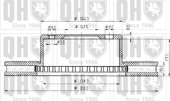 Quinton Hazell BDC4323 - Спирачен диск vvparts.bg