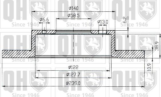 Quinton Hazell BDC4210 - Спирачен диск vvparts.bg