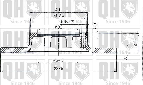 Quinton Hazell BDC1026 - Спирачен диск vvparts.bg