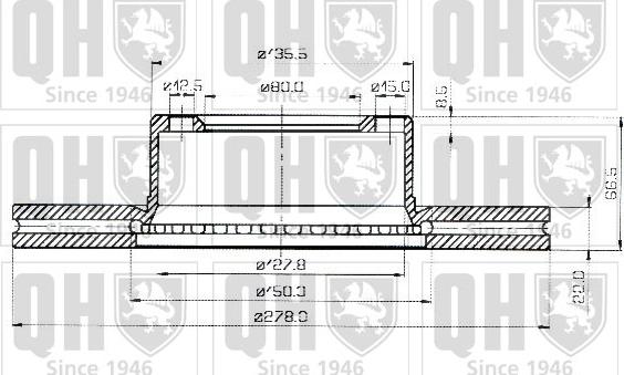 Quinton Hazell BDC1073 - Спирачен диск vvparts.bg