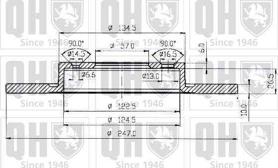 Quinton Hazell BDC3944 - Спирачен диск vvparts.bg