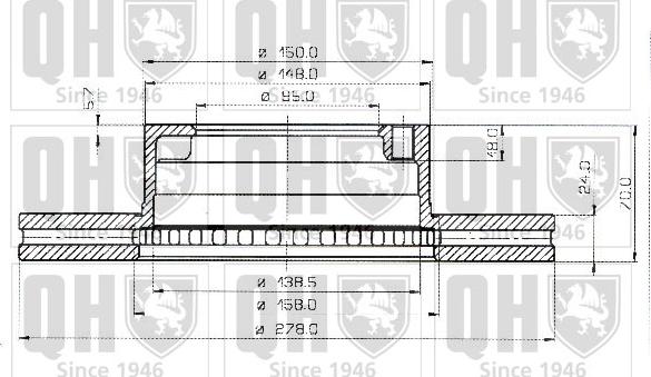 Quinton Hazell BDC3450 - Спирачен диск vvparts.bg