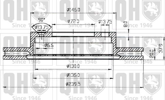 Quinton Hazell BDC3438 - Спирачен диск vvparts.bg