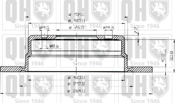 Quinton Hazell BDC3479 - Спирачен диск vvparts.bg