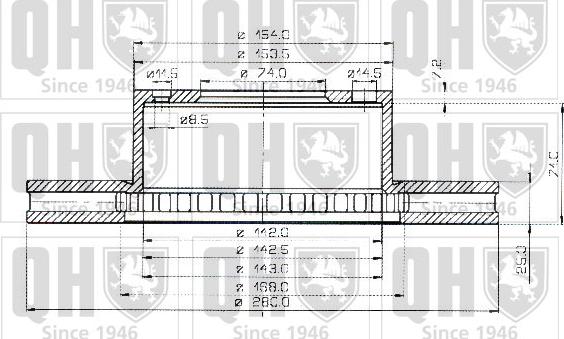 Quinton Hazell BDC3478 - Спирачен диск vvparts.bg