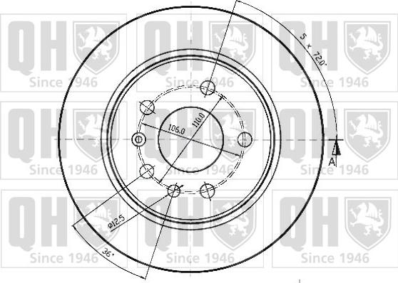 Quinton Hazell BDC3544 - Спирачен диск vvparts.bg