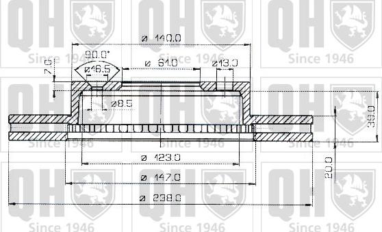 Quinton Hazell BDC3550 - Спирачен диск vvparts.bg