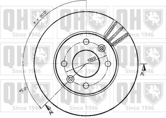 Quinton Hazell BDC3550 - Спирачен диск vvparts.bg