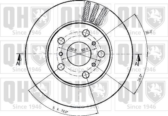 Quinton Hazell BDC3560 - Спирачен диск vvparts.bg