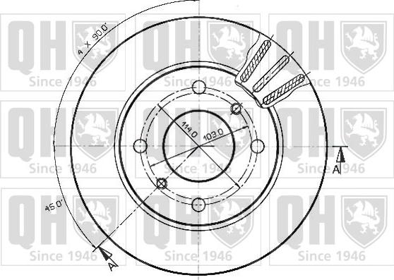 Quinton Hazell BDC3538 - Спирачен диск vvparts.bg