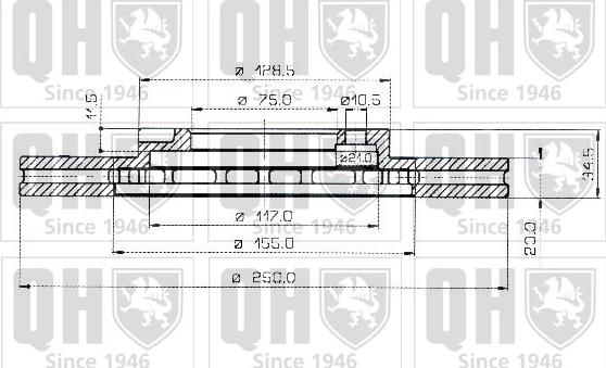 Quinton Hazell BDC3529 - Спирачен диск vvparts.bg