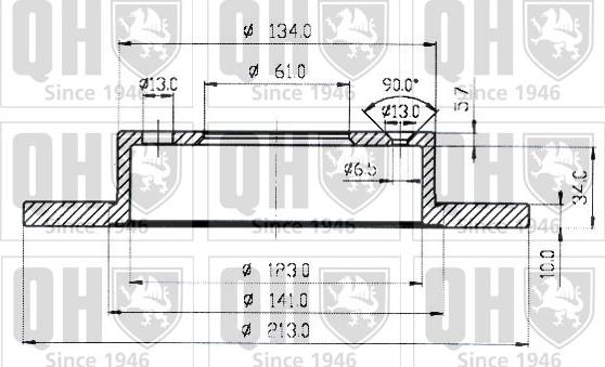 Quinton Hazell BDC3524 - Спирачен диск vvparts.bg