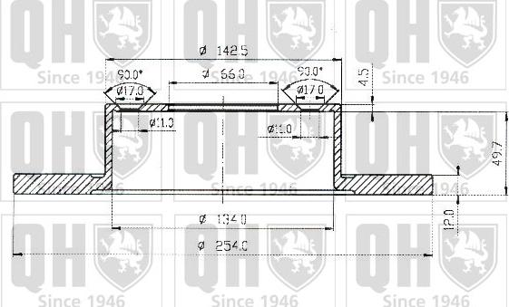 Quinton Hazell BDC3693 - Спирачен диск vvparts.bg