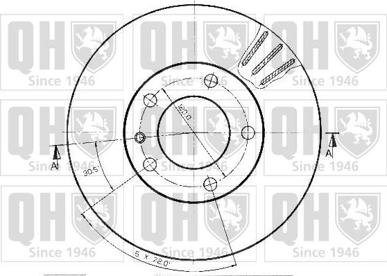 Quinton Hazell BDC3641 - Спирачен диск vvparts.bg