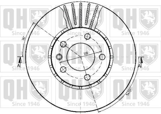 Quinton Hazell BDC3682 - Спирачен диск vvparts.bg