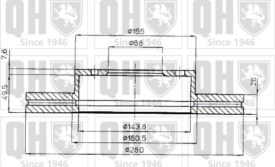 Quinton Hazell BDC3811 - Спирачен диск vvparts.bg