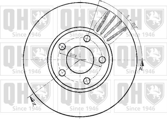 Quinton Hazell BDC3825 - Спирачен диск vvparts.bg