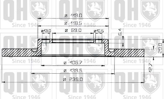 Quinton Hazell BDC3330 - Спирачен диск vvparts.bg