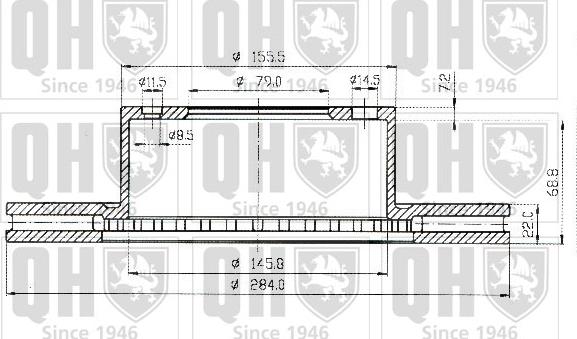 Quinton Hazell BDC3201 - Спирачен диск vvparts.bg