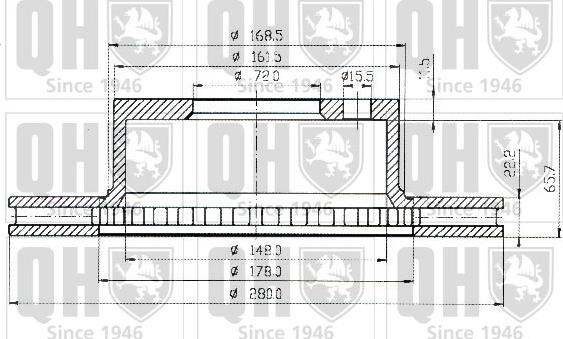 Quinton Hazell BDC3746 - Спирачен диск vvparts.bg