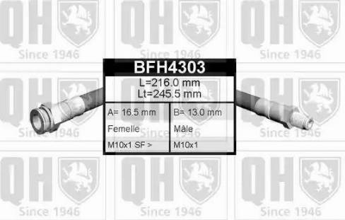 Quinton Hazell BFH4303 - Спирачен маркуч vvparts.bg