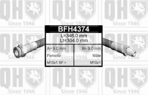 Quinton Hazell BFH4374 - Спирачен маркуч vvparts.bg